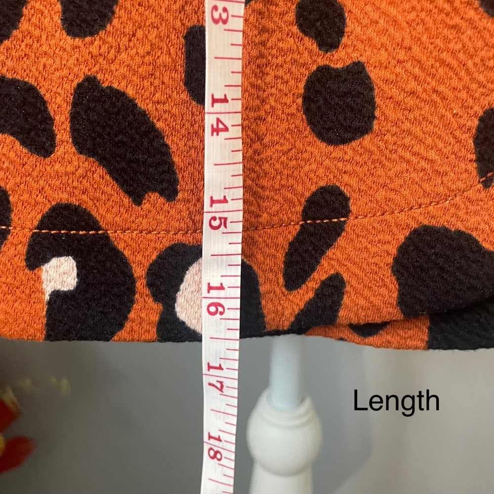 Anthropologie Maeve orange leopard print mini wrap skirt - Picture 4 of 9